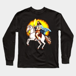 Jesus riding a horse Long Sleeve T-Shirt